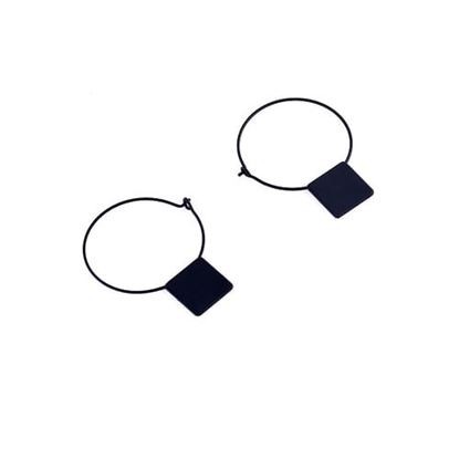 Picture of Simple Copper Circular Geometry Square Pendant Earrings for Women