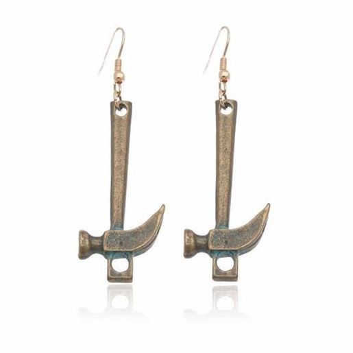 Picture of Vintage Blue Alloy Hammer Earrings