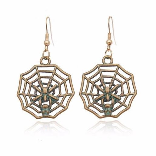 Picture of Vintage Alloy Spider Web Earrings for Women