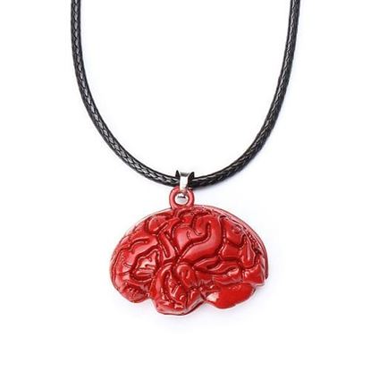 Picture of Brain Necklace Alloy Drip Red Brain Necklace for Halloween