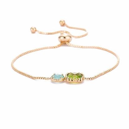 Picture of Bohemian Women Bracelet Square and Circle Double Crystal Alloy Bracelet