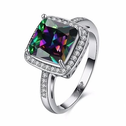 Picture of Retro Women Ring Full Rhinestone Rainbow Zircon Ring