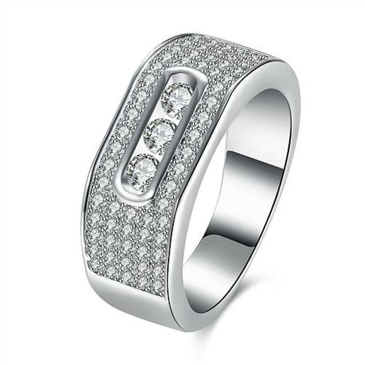 Picture of Luxury Wedding Ring Full Zircon Platinum Ring for Women Gift