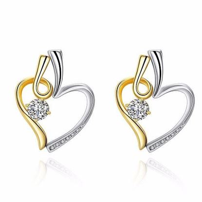 Picture of INALIS?Â® Heart Shape Dual Color Rhinestone Earrings