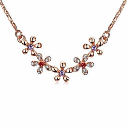 Picture of Sweet Luxury Necklace Five Rhinestone Flower Women Necklace