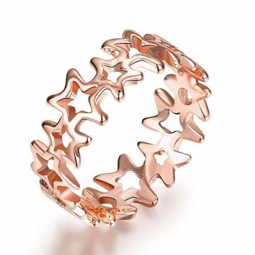 Picture of Simple Women Ring Rose Gold Hollow Star Ring