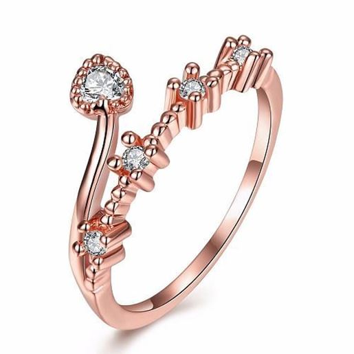 Picture of Sweet Luxury Ring Rose Gold Heart Rhinestone Ring for Women