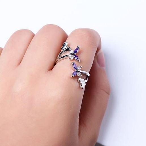 Picture of Purple Zirconia Butterfly Ring