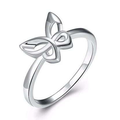 Picture of Simple Silver Ring Butterfly Bow Knot Ring for Women Gift