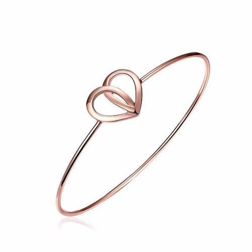 Picture of Simple Women Bracelet Rose Gold Alloy Hollow Heart Bracelet