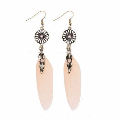 Picture of Bohemian Tassel Earring Alloy Feather Long Earrings for Women Gift