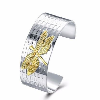 Изображение YUEYIN?Â® Open-end Silver Plated Gold Dragonfly Bracelet
