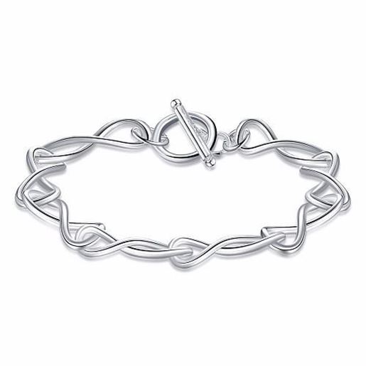 图片 YUEYIN Elegant Bracelet Silver Plated Number 8 Pattern Women Bracelet