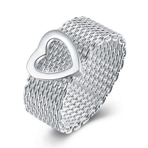 Picture of YUEYIN Sweet Ring Weaving Heart Silver Plated Women Ring