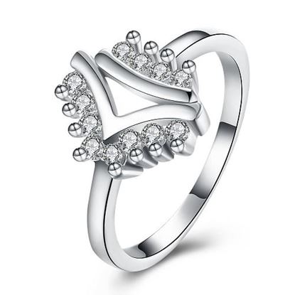 Foto de YUEYIN Geometry Ring Triangle Zircon Women Ring