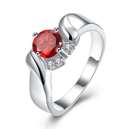 Изображение YUEYIN Luxury Ring Red Zircon Wedding Ring