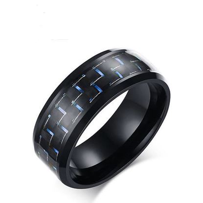 Picture of 8mm Stainless Steel Carbon Fiber Ring