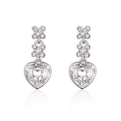 Picture of Sweet Heart Earrings Tassel Rhinestone Crustal Earrings