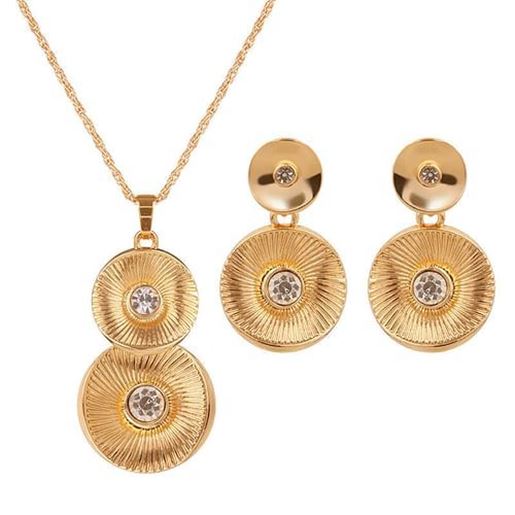 Picture of Simple Jewelry Set Gold Plated Rhinestone Round Set