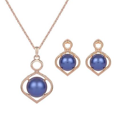 Picture of Luxury Jewelry Set Gold Plated Pearl Earrings Necklace Set