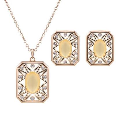 Picture of Elegant Jewelry Set Rhinestone Opal Necklace Earrings Set