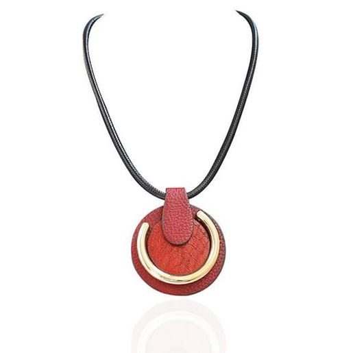 Picture of Casual Brooch Necklace Leather Alloy Circle Necklace