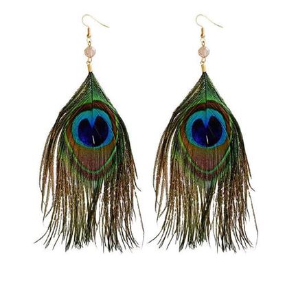 Picture of Peacock Feather Dangle Earrings