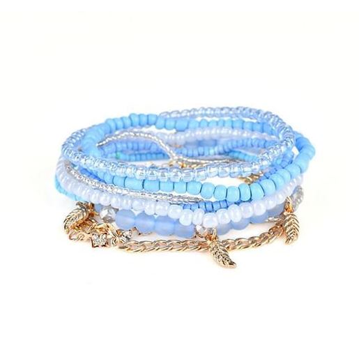 Picture of Women's Bohemian Bracelet Leaves Chain Multilayer Bracelet