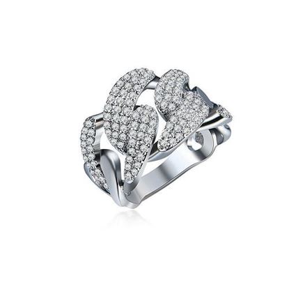 Picture of Women's Luxury Ring Full Zircon Platinum Ring