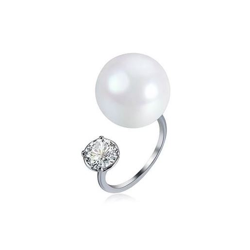 Picture of Women's Elegant Ring Pearl Zircon Opening Ring