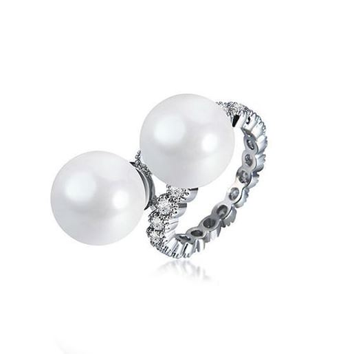 Picture of Women's Elegant Ring Pearl Full Zircon Ring