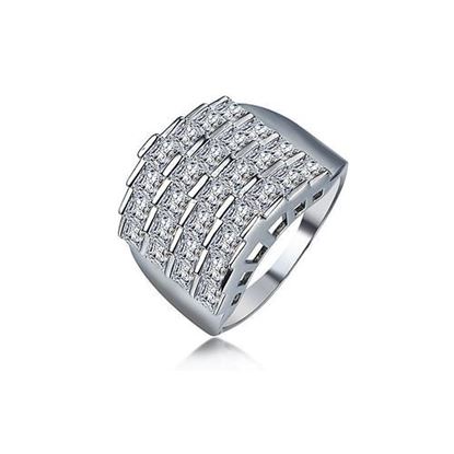 Picture of Women's Luxury Ring Big Platinum Zircon Ring