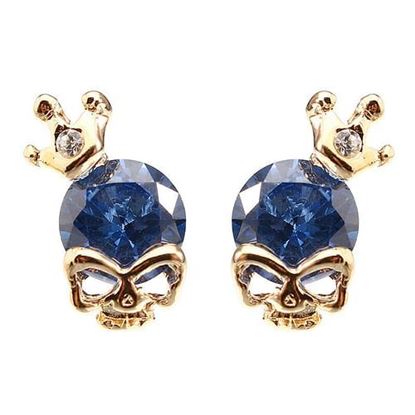 Picture of Punk Crystal Skull Crown Earrings