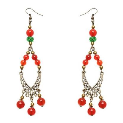 Picture of Women's Ethnic Earrings Retro Agate Ear Drop Earrings