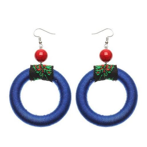 Picture of Women's Retro Earrings Big Circle Ceramic Ear Drop Earrings