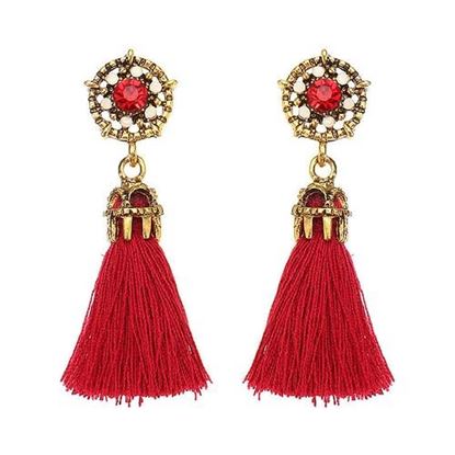 Picture of Women's Bohemian Earrings Elegant Crystal Rhinestone Tassel Earrings