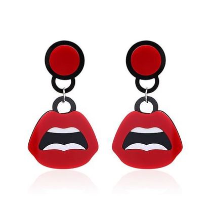 Picture of Women's Punk Earring Red Lip Mouth Earrings