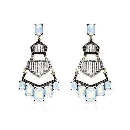 Picture of Women's Elegant Earrings Opal Rhinestone Crystal Tassel Earrings