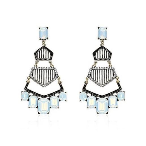 Picture of Women's Elegant Earrings Opal Rhinestone Crystal Tassel Earrings