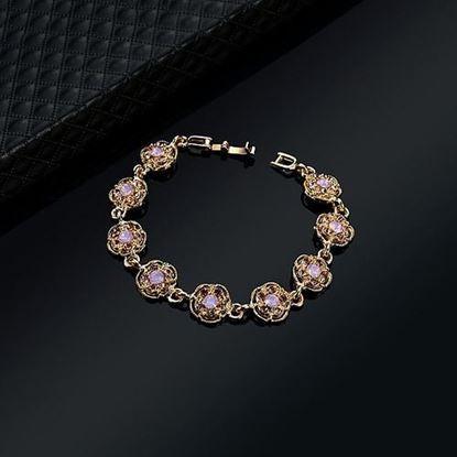 Picture of Gold Plated Pink Crystal Bracelet