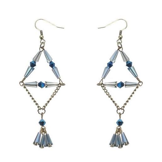 Picture of Elegant Tassel Crystal Long Earrings