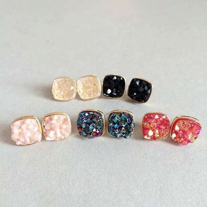 Picture of Multi-colors Irregular Stone Earrings