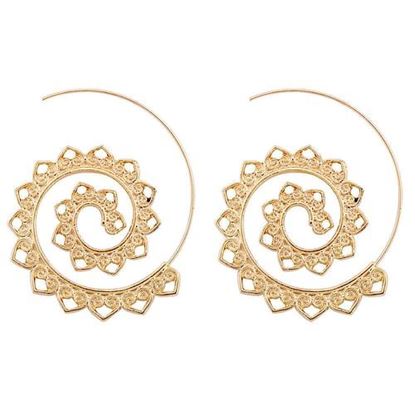 Picture of Exaggerated Spiral Dangle Earrings