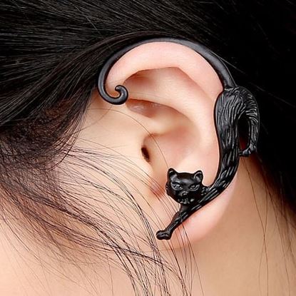 Picture of 1Pc Cute Winding Cat Cuff Earrings