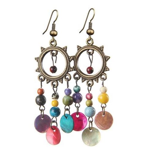 Picture of Ethnic Colorful Tassel Earrings