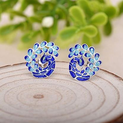 Picture of Lucky Enamel Peacock Earrings