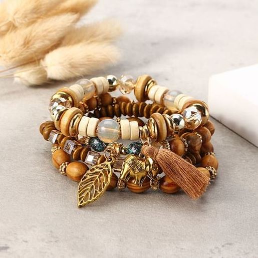 Picture of Wooden Beads Multilayer Bracelets