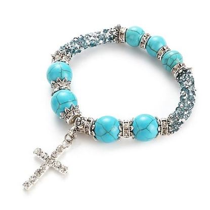 Picture of Trendy Natural Stone Cross Bracelets