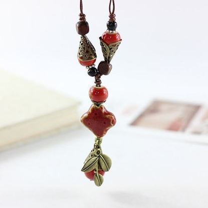 Picture of Ethnic Ceramic Wood Beaded Necklace