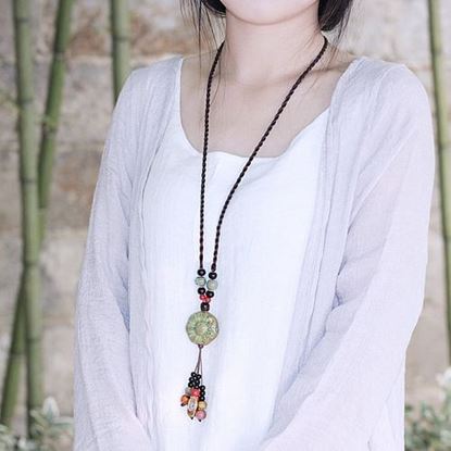 Picture of Ethnic Ceramics Beaded Tassel Necklaces